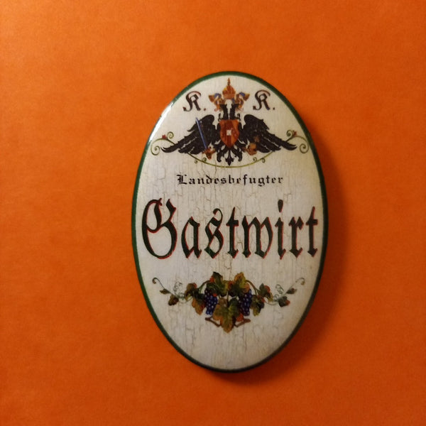 Nostalgie KuK Flaschenöffner Magnet Landesbefugter Gastwirt