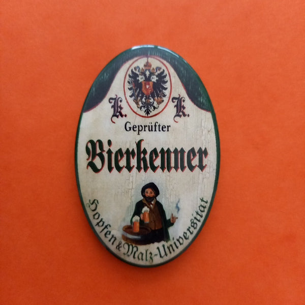 Nostalgie KuK Flaschenöffner Magnet Geprüfter Bierkenner