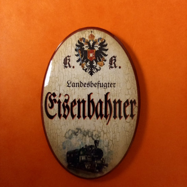 Nostalgie KuK Flaschenöffner Magnet Landesbefugter Eisenbahner