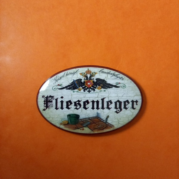 Nostalgie KuK Flaschenöffner Magnet Landesbefugter Fliesenleger
