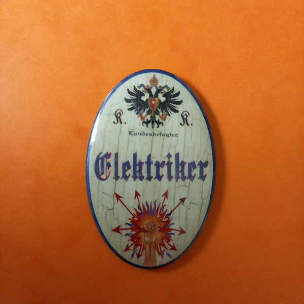 Nostalgie KuK Flaschenöffner Magnet Landesbefugter Elektriker