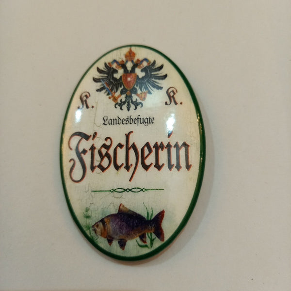 Nostalgie KuK Flaschenöffner Magnet Landesbefugte Fischerin