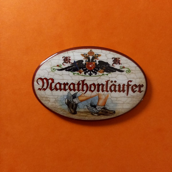 Nostalgie KuK Flaschenöffner Magnet Marathonläufer