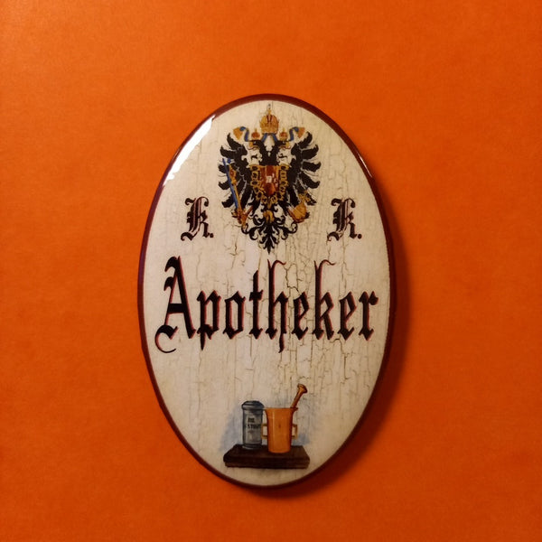 Nostalgie KuK Flaschenöffner Magnet Apotheker