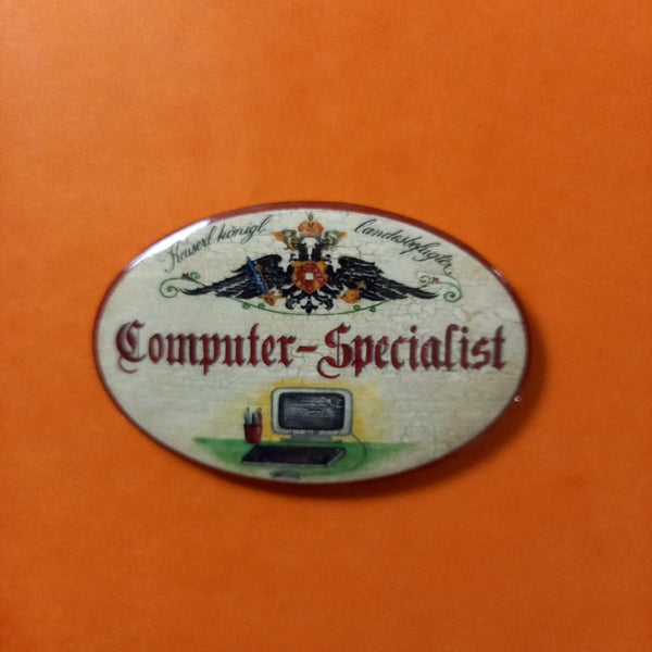 Nostalgie KuK Flaschenöffner Magnet Landesbefugter Computer Spezialist