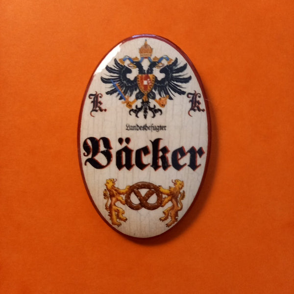 Nostalgie KuK Flaschenöffner Magnet Landesbefugter Bäcker