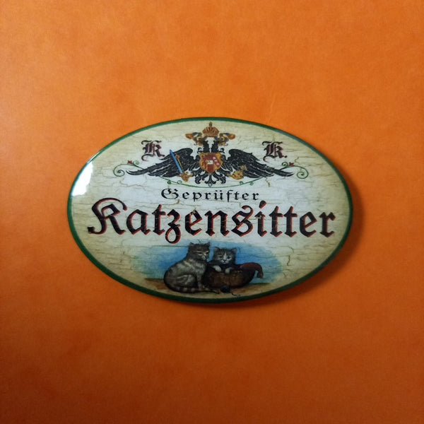 Nostalgie KuK Flaschenöffner Magnet Geprüfter Katzensitter