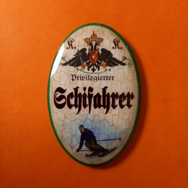 Nostalgie KuK Flaschenöffner Magnet Privilegierter Schifahrer