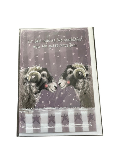 Alex Clark Weihnachtskarte „Ein besinnliches Weihnachtsfest und ein gutes neues Jahr – Schwarze Schafe“