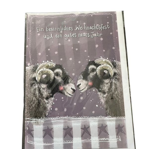Alex Clark Weihnachtskarte „Ein besinnliches Weihnachtsfest und ein gutes neues Jahr – Schwarze Schafe“