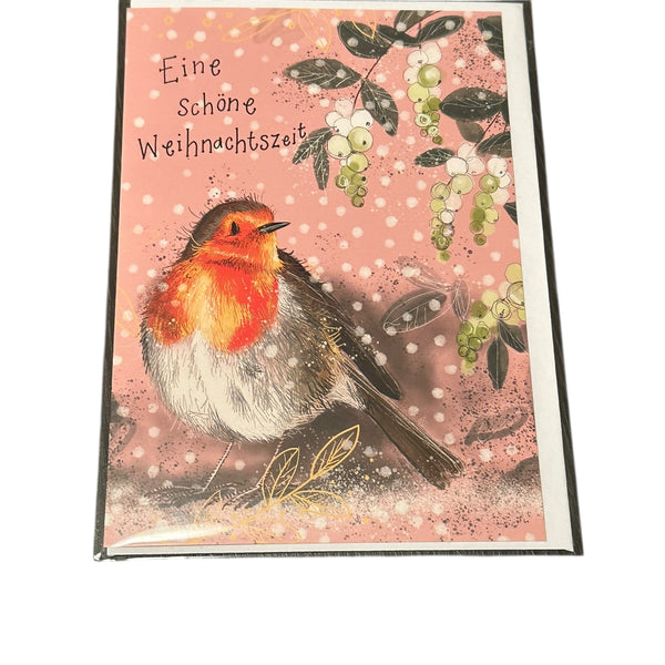 Weihnachtskarte Alex Clark Rotkelchen Eine schöne Weihnacht