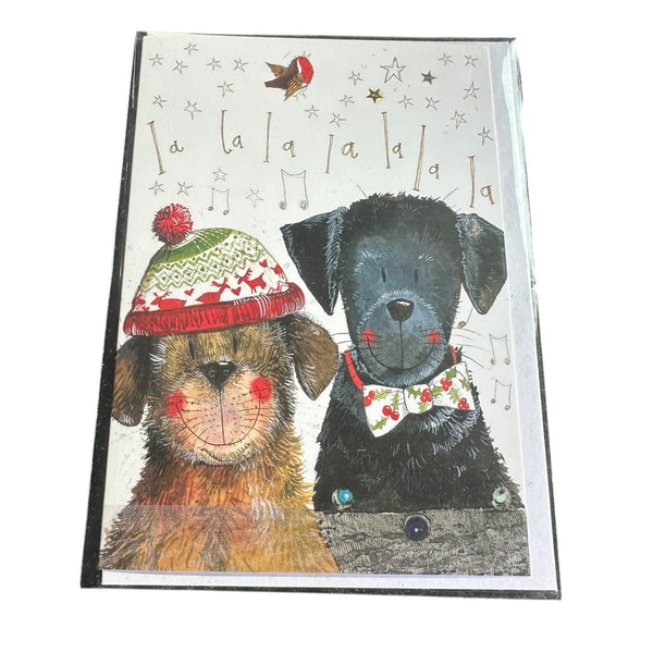 Alex Clark Weihnachtskarte „La la la la la – Singende Hunde“