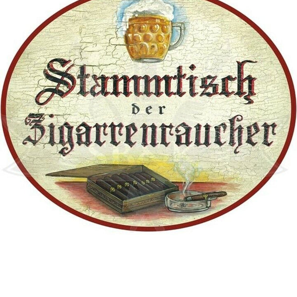 KuK Nostalgie Holzschild "Stammtisch Zigarrenraucher"