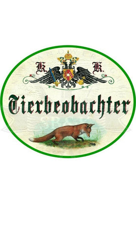 KuK Nostalgie Holzschild "Tierbeobachter"