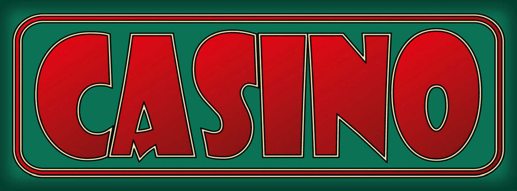 Schild Casino Glücksspiel Roulette Chips Geld Gewinn 27 x 10 Blech od. Holz