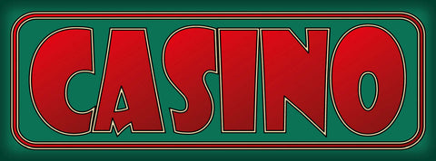 Schild Casino Glücksspiel Roulette Chips Geld Gewinn 27 x 10 Blech od. Holz