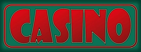 Schild Casino Glücksspiel Roulette Chips Geld Gewinn 27 x 10 Blech od. Holz