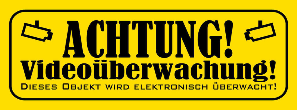 Schild Achtung Video Überwachung Objekt Elektronisch Überwacht Kamera CCTV 27x10