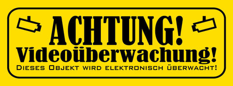 Schild Achtung Video Überwachung Objekt Elektronisch Überwacht Kamera CCTV 27x10