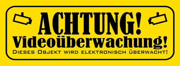 Schild Achtung Video Überwachung Objekt Elektronisch Überwacht Kamera CCTV 27x10