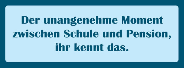 Schild Der Unangenehme Moment Zwischen Schule & Pension Ihr Kennt Das 27 x 10