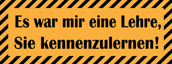 Schild Es War Mir Eine Lehre Sie Kennenzulernen 27 x 10 Blech od. Holz