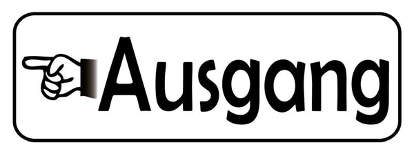 Schild Ausgang Hinaus Exit Geschäft Lokal Haus Gebäude 27 x 10 Blech od. Holz