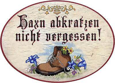Nostalgie Nostalgie Retro Spruch Dialekt Türschild antik Birkensperrholz oval...