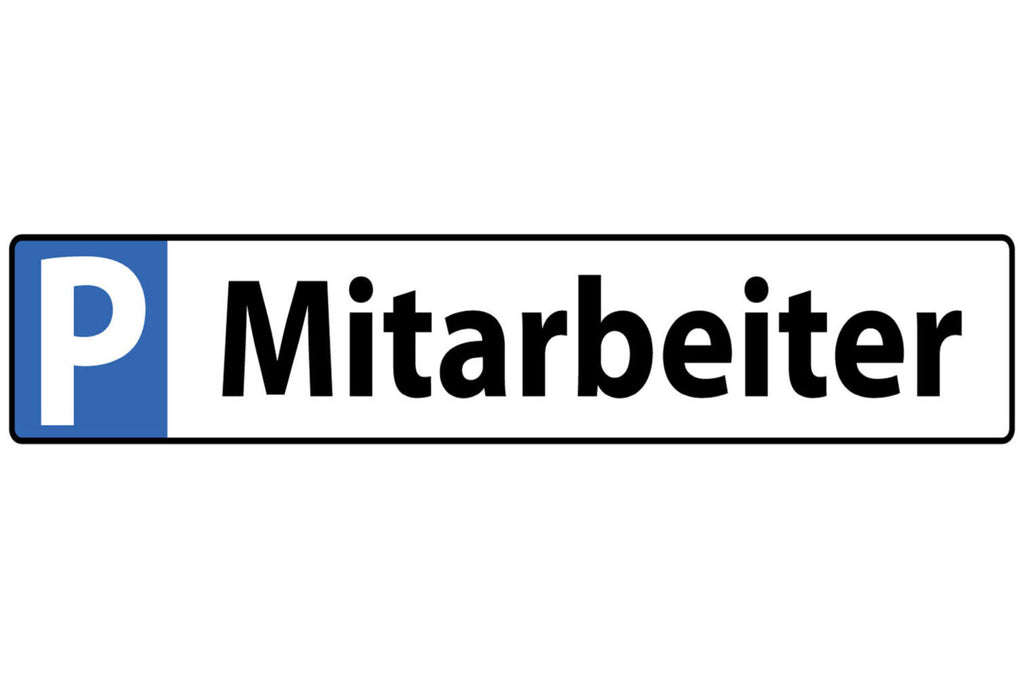 Schild Mitarbeiter Parkplatz Parken Firma Angestellte 46 x 10 Blech od. Holz