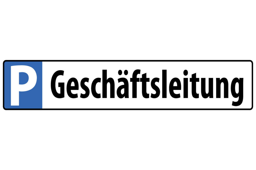 Schild Geschäftsleitung Parkplatz Parken Chef Firma 46 x 10 Blech od. Holz