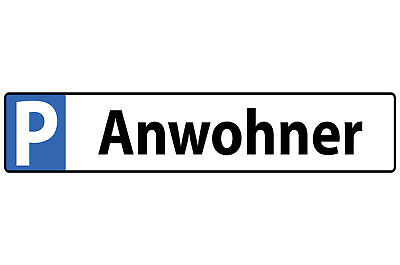 Schild Anwohner Parkplatz Parken Bewohner Haus Privat 46 x 10 Blech od. Holz
