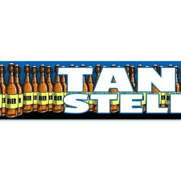 Schild Tankstelle Bier Alkohol Flasche Bar Lokal Wirt 46 x 10 Blech od. Holz