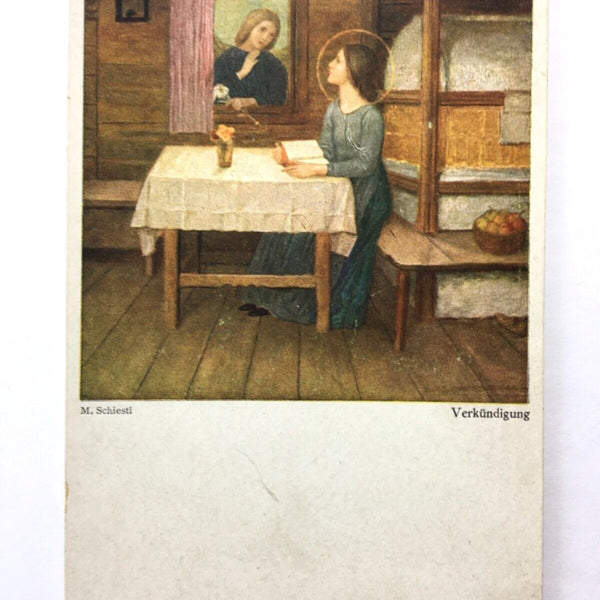 Verkündigung (M. Schiestl) - Hl. Maria mit Engel - Künstlerkarte 40207 TH