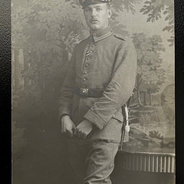 Porträt Soldat Uniform Schirmmütze Bart H.Trietz München Militär Krieg 402492 TH