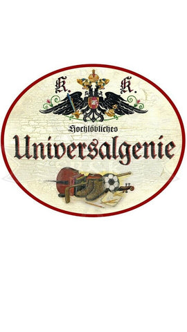 KuK Nostalgie Holzschild "Universalgenie Fussball"