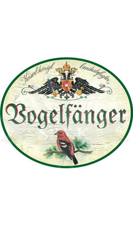 KuK Nostalgie Holzschild "Vogelfänger"