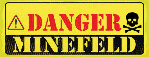 Schild Danger Mine Field Gefahr Achtung Minen Feld Vorsicht 27x10 Blech od.Holz