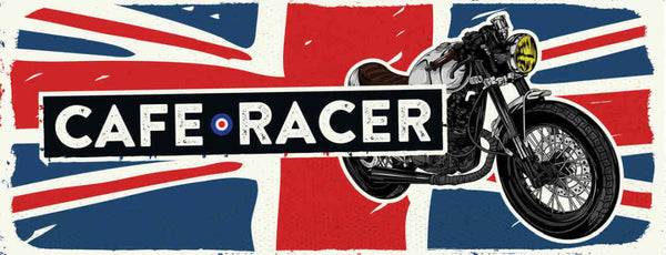 Schild Cafe Racer Motorrad Custom Bike Biker Moped UK GB 27x10 Blech od.Holz