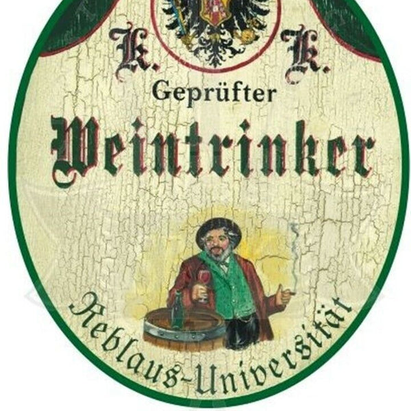 KuK Nostalgie Holzschild "Weintrinker"