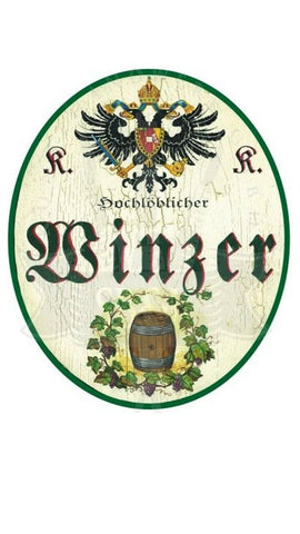 KuK Nostalgie Holzschild "Winzer"