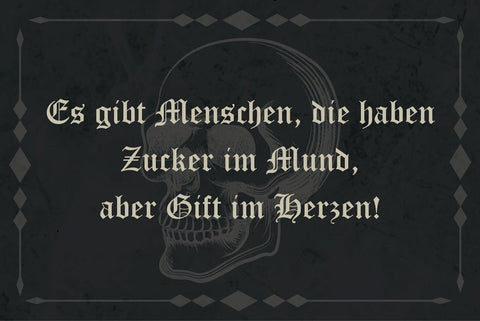 Nostalgie Schild Zucker im Mund Gift Herzen 12x18 / 20x30 / 30x40 Blech od. Holz