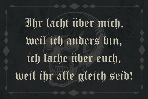 Nostalgie Schild Anders Sein Lachen Eigen 12x18 / 20x30 / 30x40 Blech od. Holz
