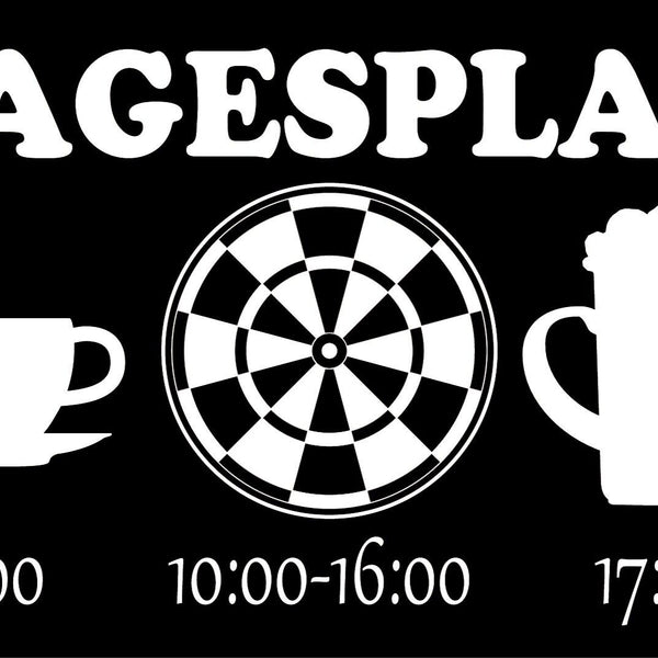Nostalgie Schild Tagesplan Kaffee Spiel Bier 12x18 / 20x30 / 30x40 Blech od.Holz