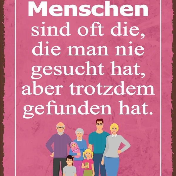 Nostalgie Schild Beste Menschen Familie 12x18 / 20x30 / 30x40 Blech od. Holz