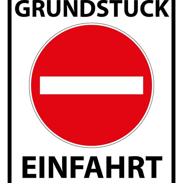 Schild Privatgrundstück Einfahrt verboten 12x18 / 20x30 / 30x40 Blech od.Holz