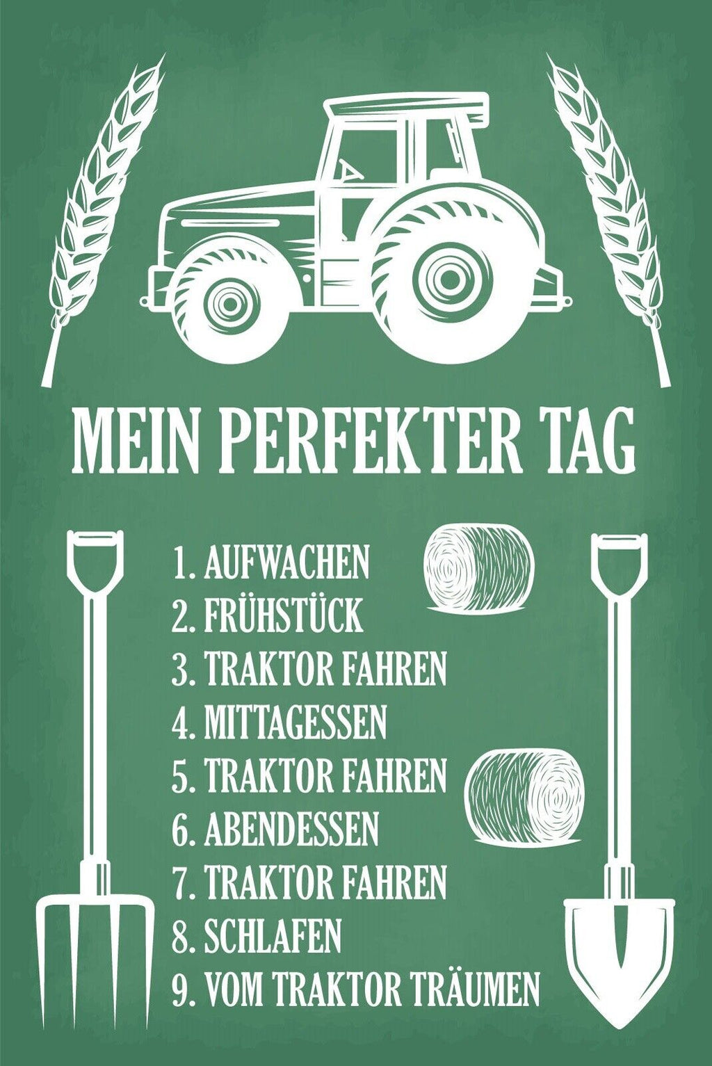 Nostalgie Schild Traktor Fahren Traum Bauer 12x18 / 20x30 / 30x40 Blech od. Holz