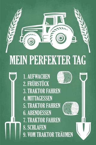 Nostalgie Schild Traktor Fahren Traum Bauer 12x18 / 20x30 / 30x40 Blech od. Holz