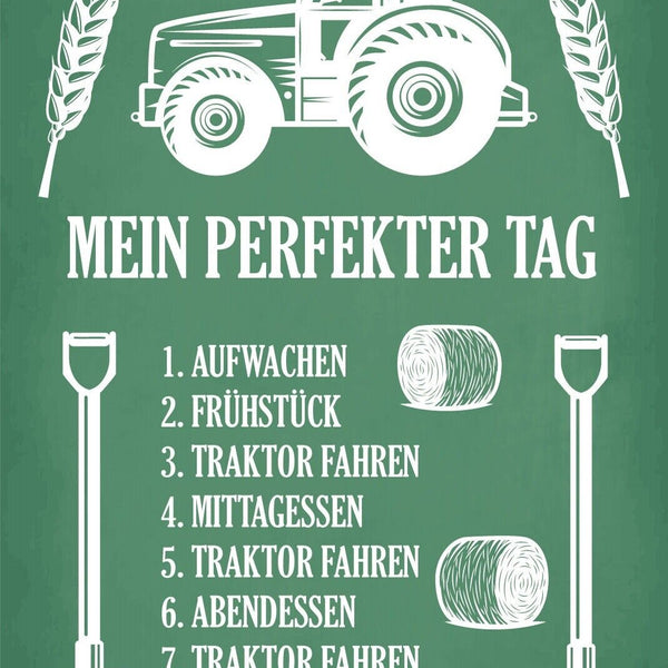 Nostalgie Schild Traktor Fahren Traum Bauer 12x18 / 20x30 / 30x40 Blech od. Holz