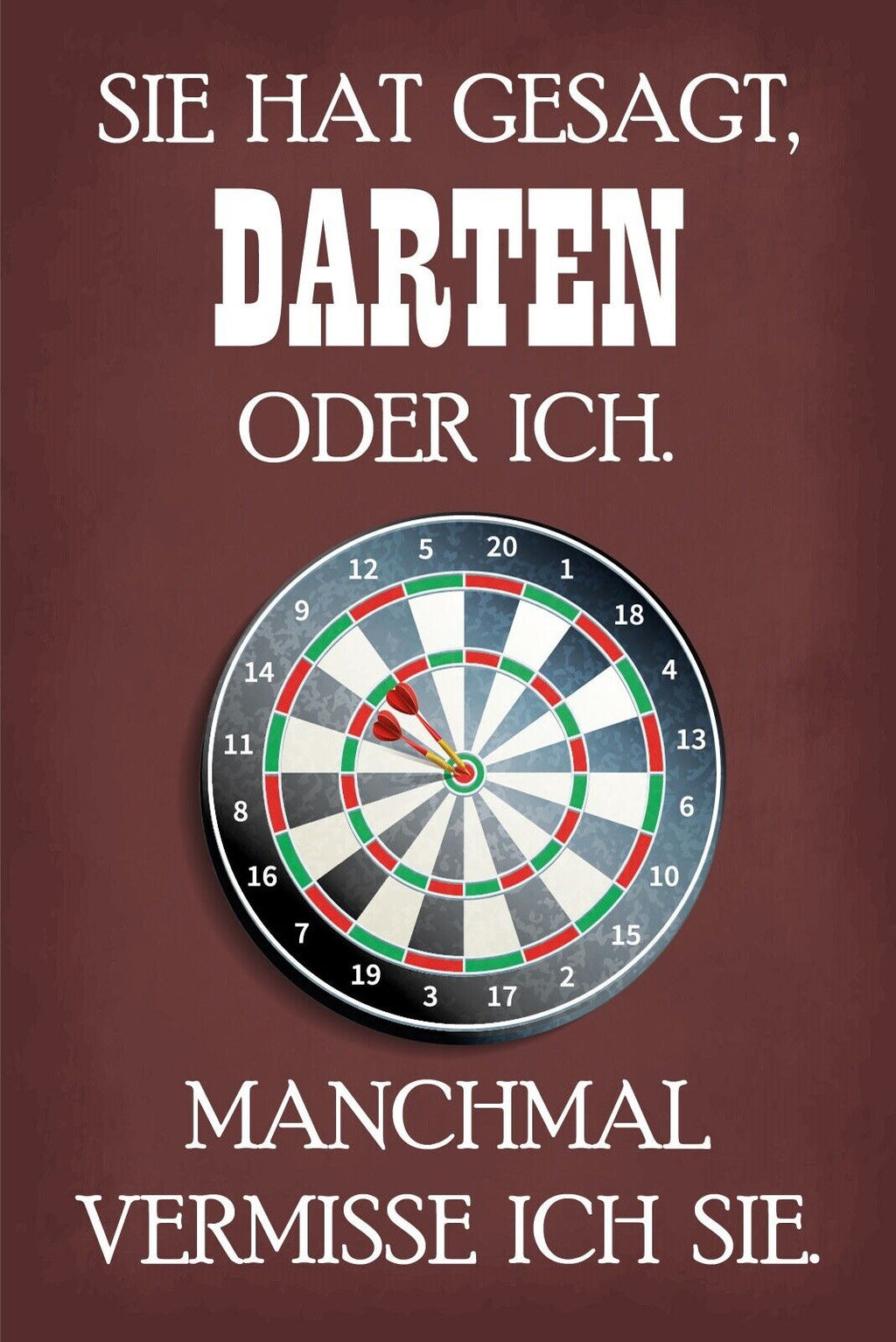 Nostalgie Schild Darten Frau Darts Scheibe 12x18 / 20x30 / 30x40 Blech od. Holz
