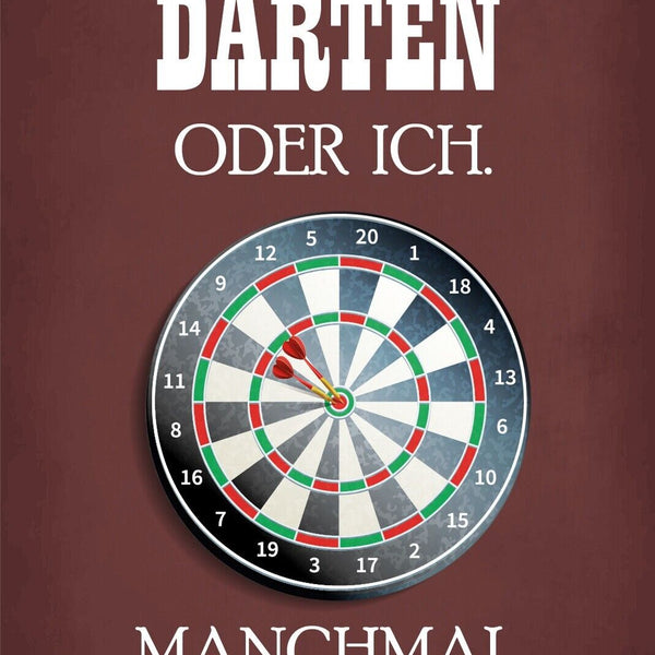Nostalgie Schild Darten Frau Darts Scheibe 12x18 / 20x30 / 30x40 Blech od. Holz